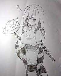 I draw Ivy, a lamia created by Sparrowl : rdrawing