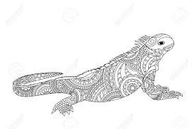 If your child loves interacting. Coloring Page With Hand Drawn Patterned Iguana Isolated On The White For Children And Adult Antistress Coloring Book Album Wall Mural Tattoo Eps 10 Royalty Free Cliparts Vectors And Stock Illustration Image 150476835