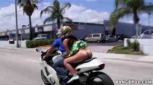 Nude motorcycle riding