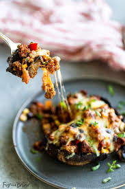 Ground Beef Taco Stuffed Portobello Mushrooms Fox And Briar