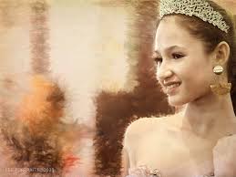 Miss Guam World 1971, Deborah Bordallo models in Agana for an Evening Wear  fashion collection 1986.