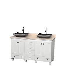 These spacing guidelines mostly apply to countertops where you are making the sink cutouts. Wyndham Collection Wcv800060dwhivgs1mxx Acclaim 60 Inch Double Bathroom Vanity In White Ivory Marble Countertop