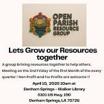 Open Parish Resource Group Meeting