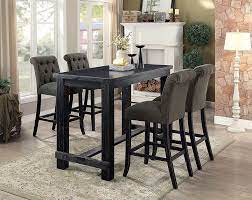 Product title 5 piece dining table set, square wooden pub bar tabl. Sania Ii 5 Piece Bar Table Dining Set With Gray Chairs By Furniture Of America Foa Cm3324bk Bt Gray