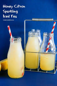 Honey Citron Sparkling Iced Tea Recipe Iced Tea Food Korean Drinks