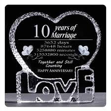 If your husband is into running, cycling or any sport then he will probably need a water bottle and as it is your 10th anniversary then he is going to need an aluminum water bottle! Ywhl 10 Year Crystal 10th Wedding Anniversary Paperweight Keepsake Gift For Her Wife Girlfriend Him Husband Buy Online In Bermuda At Bermuda Desertcart Com Productid 130658023