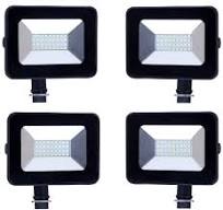 4-Pack - 20 Watt - LED Flood Light - 2,200 Lumens - 5000K - Knuckle Conduit  Mount - White Housing