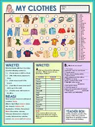 Check out ginger's spelling book and learn how to spell clothes correctly, its definition and how to use it in a sentence! My Clothes 1st Part Pdf Sweater Clothing