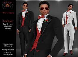 Guppies named albino red and white tuxedoguppies watch and enjoy subscribe. Second Life Marketplace Gq Red Accents In Black White Tuxedos By 69 Park Ave Mesh