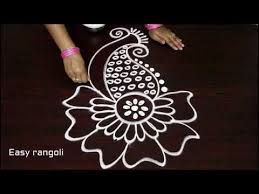 Easy Free Hand Rangoli Designs Simple Kolam With Out Dots How To Draw Latest Muggulu Desig Kolam Designs Free Hand Rangoli Design Beautiful Rangoli Designs