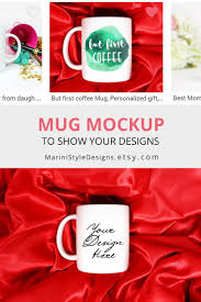 11 Oz White Mug Mockup On Red Background Romantic Coffee Mug Mockup For Valentine S Day Christmas Styled Mug Mockup Photo Of Mug 201 Mugs Personalized Mugs Mockup