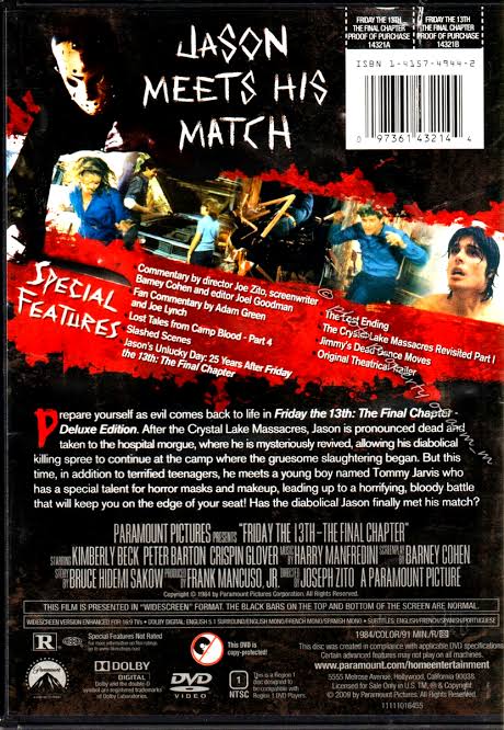 Friday the 13th: The Final Chapter: Kimberly Beck, Peter Barton (1984 DVD  R) | eBay