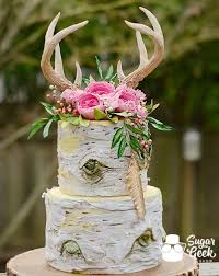 2 Tier Birch Tree Wedding Cake Boho Birch Cake Tutorial Country Wedding Cakes Wedding Cake Tree Fall Wedding Cakes