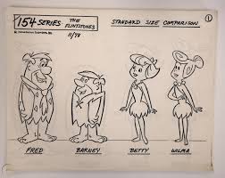 This gallery includes over 100 unique character model sheets from american animated shows over the past century. The Flintstones Lot Of Model Sheets And Drawings Hanna Barbera Animation Cel Art 1802074115