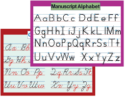 Schau dir unsere auswahl an handwriting alphabet an, um die tollsten einzigartigen oder spezialgefertigten handgemachten stücke aus unseren shops für lernen . Amazon Com Cursive Manuscript Alphabet Writing Chart Educational Posters Set 2 Pack Great For Early Learning Charts For Preschool Daycares Home School Teachers Office Products