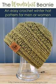 Even Beginners Can Crochet A Winter Hat With This Easy Free Crochet Pattern For Men Or Women Ribbed Post Crochet Hats Crochet Hats Free Pattern Crochet Men
