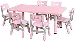 Jn Children S Study Desk Kids Table And 6 Chairs Childrens Adjustable Height Plastic Table Bedroo In 2020 Kids Study Table Toddler Dining Table Study Table And Chair