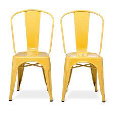 Set Of 2 Carlisle High Back Metal Dining Chair Yellow Threshold Target Richardson seating retro home yellow vinyl and chrome dining chair.