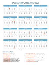 Creamos un calendario con los días festivos, feriados y no laborales de la república de costa rica en el período 2019 2020 2021, con sus respectivos widget, número de la semana y alarma. Calendario De Chile Con Feriados Nacionales Ano 2020 Incluye Version Para Imprim Calendario De Colombia Calendario 2018 Para Imprimir Calendario Para Imprimir
