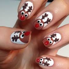 The Nail Trail Reindeer Nails Christmas Nail Designs Christmas Nail Art Designs Xmas Nails