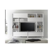 Projet bibliotheque, meuble tl on pinterest murals, tvs and. Meuble Tv Bibliotheque Rangement Alfe 240 X 203 X 40 Blanc Achat Vente Meuble Tv Meuble Tv Bibliotheque Cdiscount