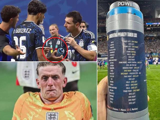 Hallaron la botella de Pickford por si habían penales: la reacción de Messi