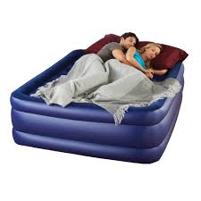 Queen Air Bed Mattress Raised Flock Top Purecomfort Air Mattress Air Bed Camping Queen Mattress