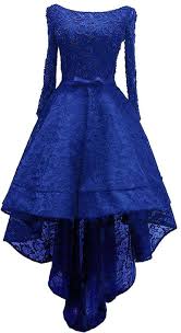 Onlylover Women S High Low Appliques Evening Gown Long Sleeve Lace Prom Dress Us10 Royal Blue Lac Cocktail Dresses Online Evening Dresses Prom Evening Dresses