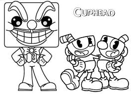 Crossover cuphead coloring pages print coloring from cuphead coloring pages, source:docolorclip.com. King Dice Cups And Mugman Coloring Page Coloring Pages Mugman And Cuphead Coloring Pages For Kids
