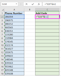 Malaysia country code used for long distance calling. How To Add Country Area Code To A Phone Number List In Excel