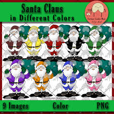 Santa Claus In Different Colors Fortune Cookie Mom Holiday Worksheets Color Colour Images