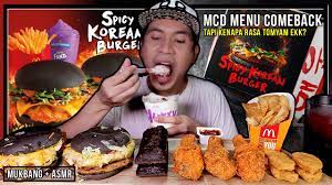 This new burger is described as having a kimchi seasoned beef patty, spicy korean sauce, mixed vegetables, grilled onions and cheese sandwiched between soft charcoal bun. Youtube Video Statistics For Mcd Korean Spicy Burger Aku Ckp Bahasa Korea Tau Black Forest Pie Asmr Mukbang Noxinfluencer