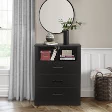 Shop our 3 drawer nightstand selection from top sellers and makers around the world. Coby 3 Drawer Dresser With Shelf Black Oak By Hillsdale Living Essentials Walmart Com Walmart Com