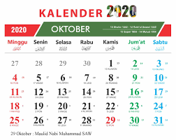 Kalender 2020 Oktober Jawa Kalender Hari Libur Tanggal