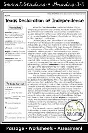 Texas Declaration Of Independence Texas Revolution In 2020 Social Studies Worksheets Elementary Social Studies Lessons Social Studies Elementary