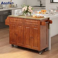 Asofer Large Brown Kitchen Cart With