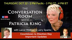 Patricia King The Conversation Room With Patricia King Lance Wallnau And Larry Sparks Countdown To Election Day Important Updates Facebook
