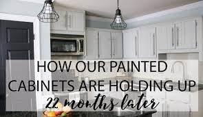Plastic laminate cabinets might not accept a topcoat of paint — those that can be refinished often require special paints and techniques, and. Diy Painted Kitchen Cabinets Update Designertrapped Com