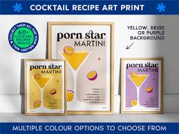 Porn Star Martini Classic Cocktail Art Print  Bar Cart Decor para Cocktail  Lover  Cocktail Recipe Print  Mixology Poster para Home Bar Cart - Etsy  México