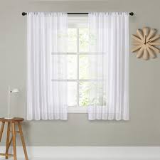 Cdiy Short Curtains For Kitchen Solid Voile Curtains For Living Room Modern Bedroom Shee White Sheer Curtains Short Window Curtains Curtains Living Room Modern