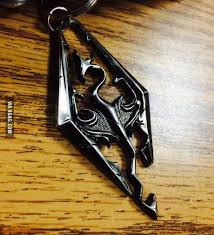 Skyrim Keychain All Hail Dragonborn Skyrim Skyrim Merch Keychain