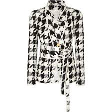 Black And White Houndstooth Coat Women S Pin On My Polyvore Finds