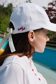 Heart Clublogo Embroidered Tie Back Cap Mixxmix News Boy Hat Cap Korean Fashion Store
