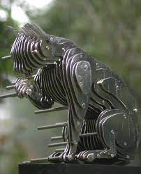 Gorgeous Metal Cross Section Sculptures By Park Chan Girl Metal Sculpture Metal Tree Wall Art Sculptures