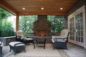 Covered Patio With Lighting And Fireplace Enviromax Landscape Design Patio Fireplace Covered Back Patio Patio