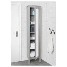 Hemnes High Cabinet With Mirror Door Gray 19 1 4x12 1 4x78 3 4 Ikea Bathroom Decor Mirror Door Simple Bathroom Decor