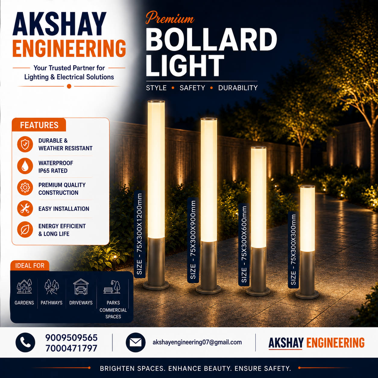 LED Bollard Light 300MM 600MM 900MM 1200MM product image