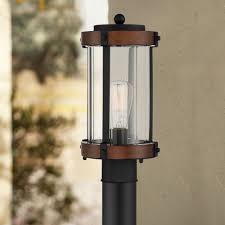 Lighting for the home hotel lighting shop lighting office lighting store lighting industrial & workshop lighting. Franklin Iron Works Rustic Industrial Outdoor Post Light Fixture Black Dark Wood 13 3 4 Clear Glass Shade Exterior House Porch Walmart Com Walmart Com