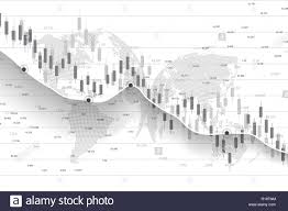 stock market and exchange business candle stick graph chart