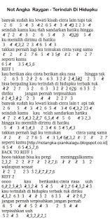 Yang terindah ku pintakan di dalam doaku yang terindah bila tercipta cinta padamu. Lirik Dan Not Angka Lagu Raygan Terindah Dihidupku Dunia Lirik Not Lagu